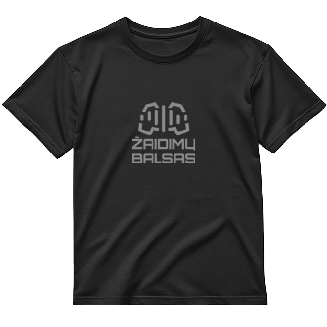 Pilkas logotipas „Žaidimų Balsas” Marškinėliai