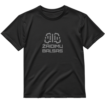 Pilkas logotipas „Žaidimų Balsas” Marškinėliai