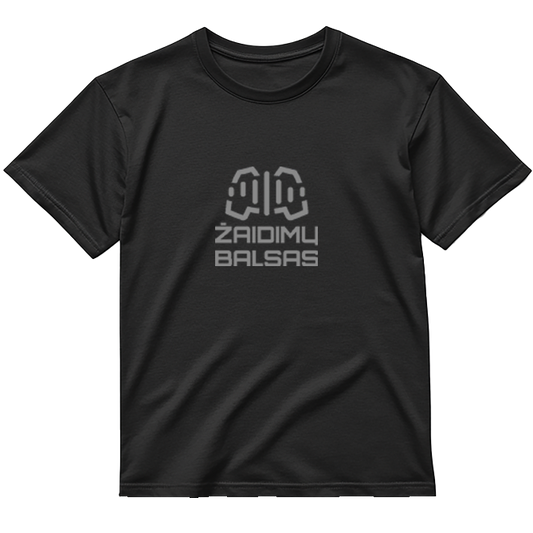 Pilkas logotipas „Žaidimų Balsas” Marškinėliai