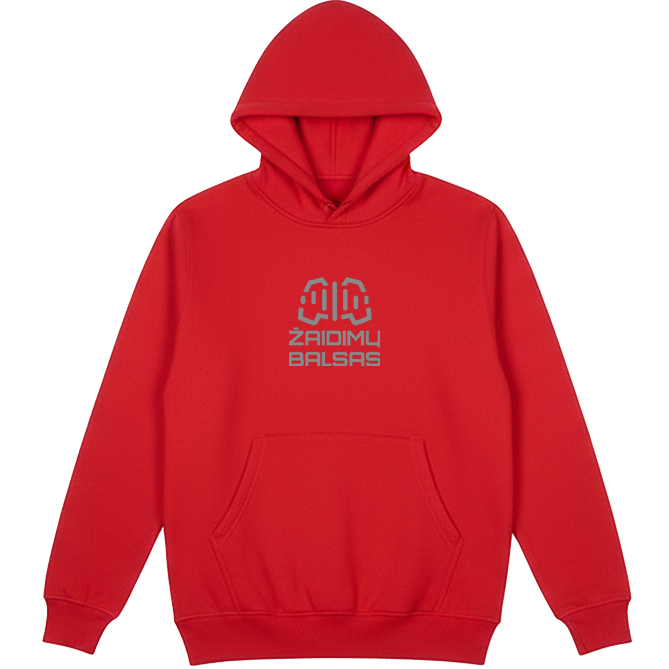 Pilkas logotipas „Žaidimų Balsas“ Džemperis