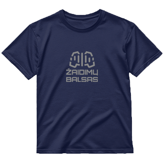 Pilkas logotipas „Žaidimų Balsas” Marškinėliai