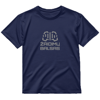 Pilkas logotipas „Žaidimų Balsas” Marškinėliai