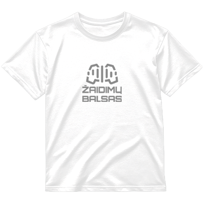 Pilkas logotipas „Žaidimų Balsas” Marškinėliai