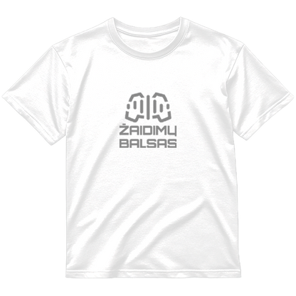 Pilkas logotipas „Žaidimų Balsas” Marškinėliai