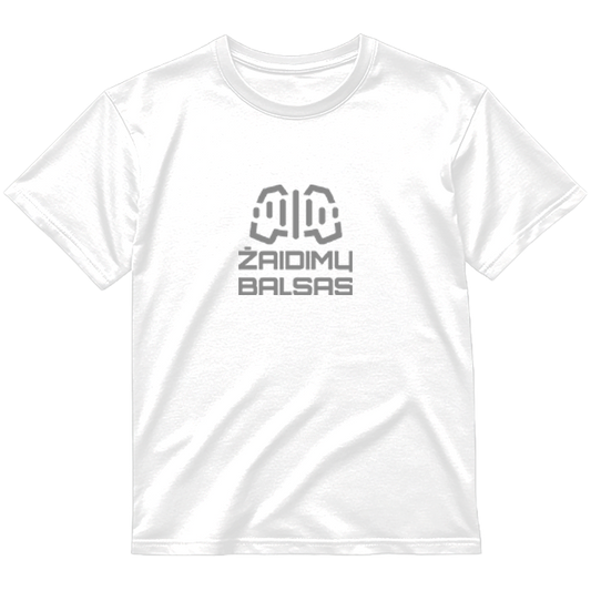 Pilkas logotipas „Žaidimų Balsas” Marškinėliai