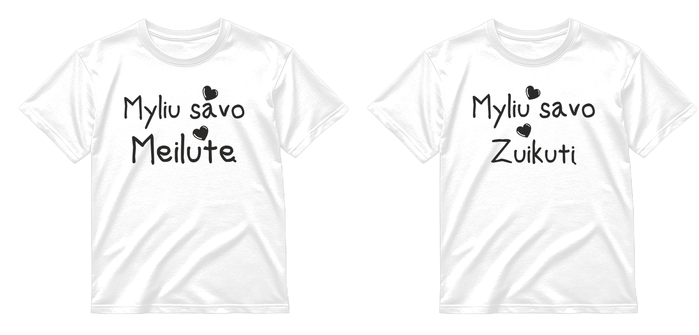 „Myliu savo Meilutę / Zuikutį" COMBO Marškinėliai