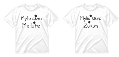 „Myliu savo Meilutę / Zuikutį" COMBO Marškinėliai