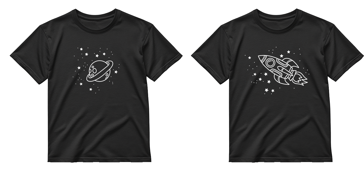 „Kosminis duetas" COMBO Marškinėliai