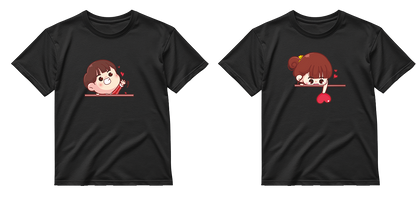 „Širdelės jam ir jai" COMBO Marškinėliai