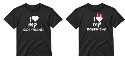 „I ♥ my GIRLFRIEND / BOYFRIEND" COMBO Marškinėliai