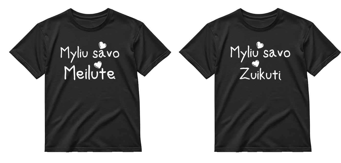 „Myliu savo Meilutę / Zuikutį" COMBO Marškinėliai