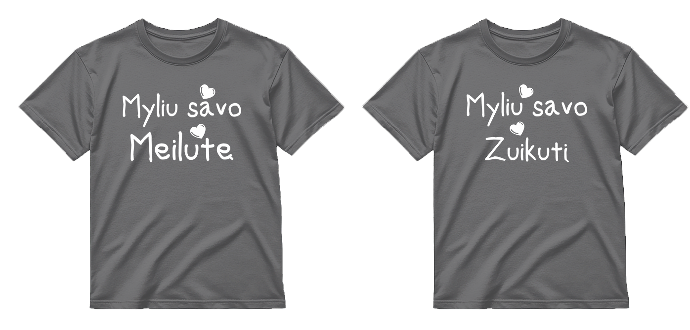 „Myliu savo Meilutę / Zuikutį" COMBO Marškinėliai