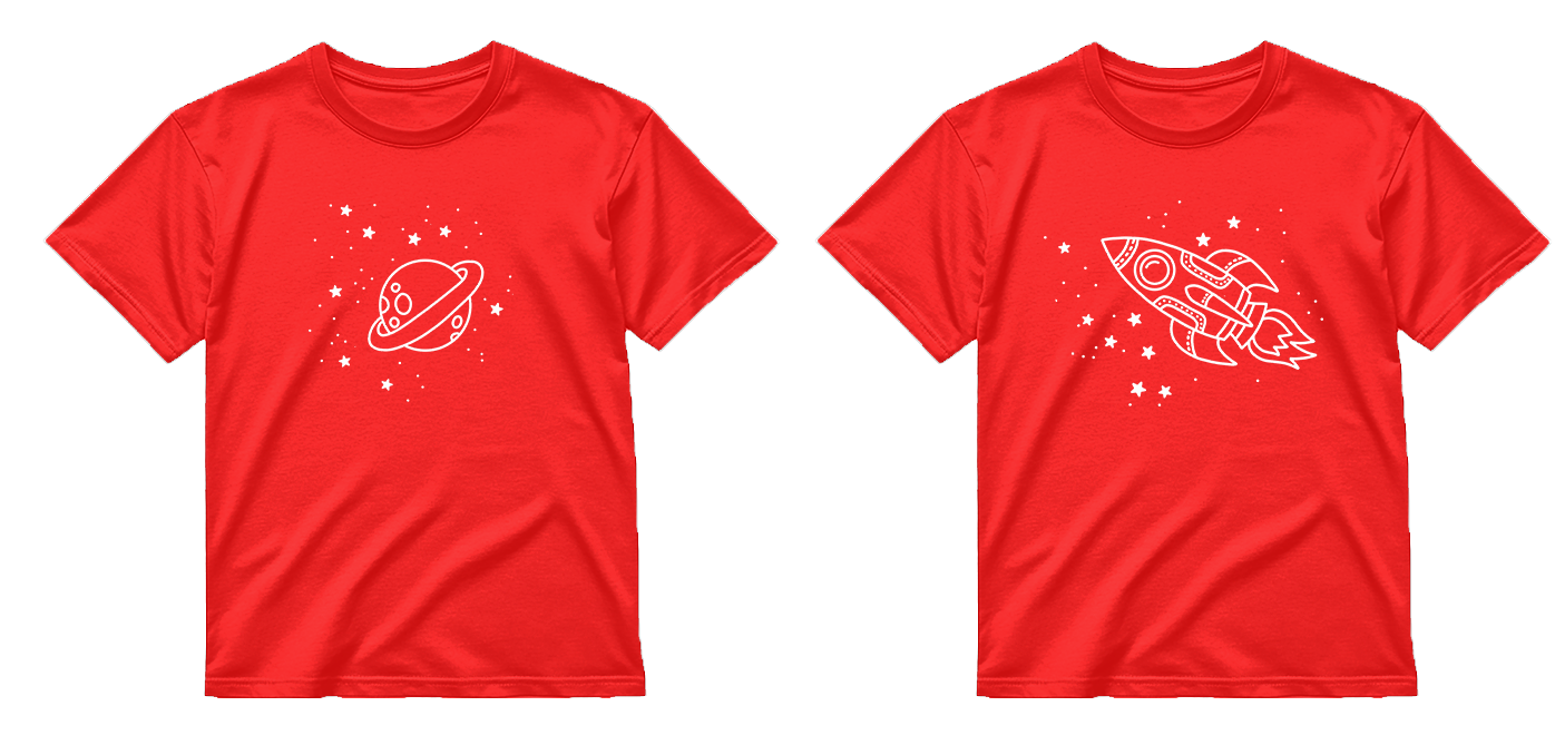 „Kosminis duetas" COMBO Marškinėliai