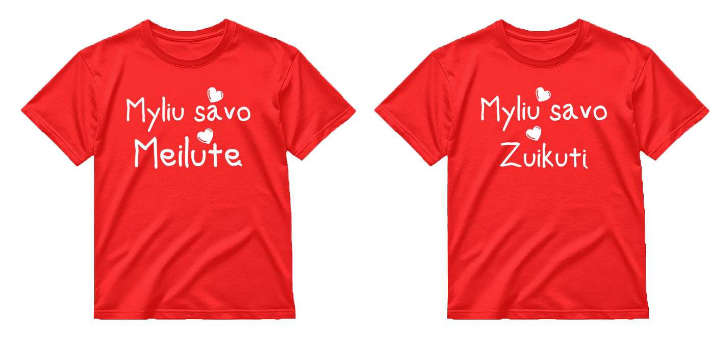 „Myliu savo Meilutę / Zuikutį" COMBO Marškinėliai