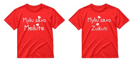„Myliu savo Meilutę / Zuikutį" COMBO Marškinėliai